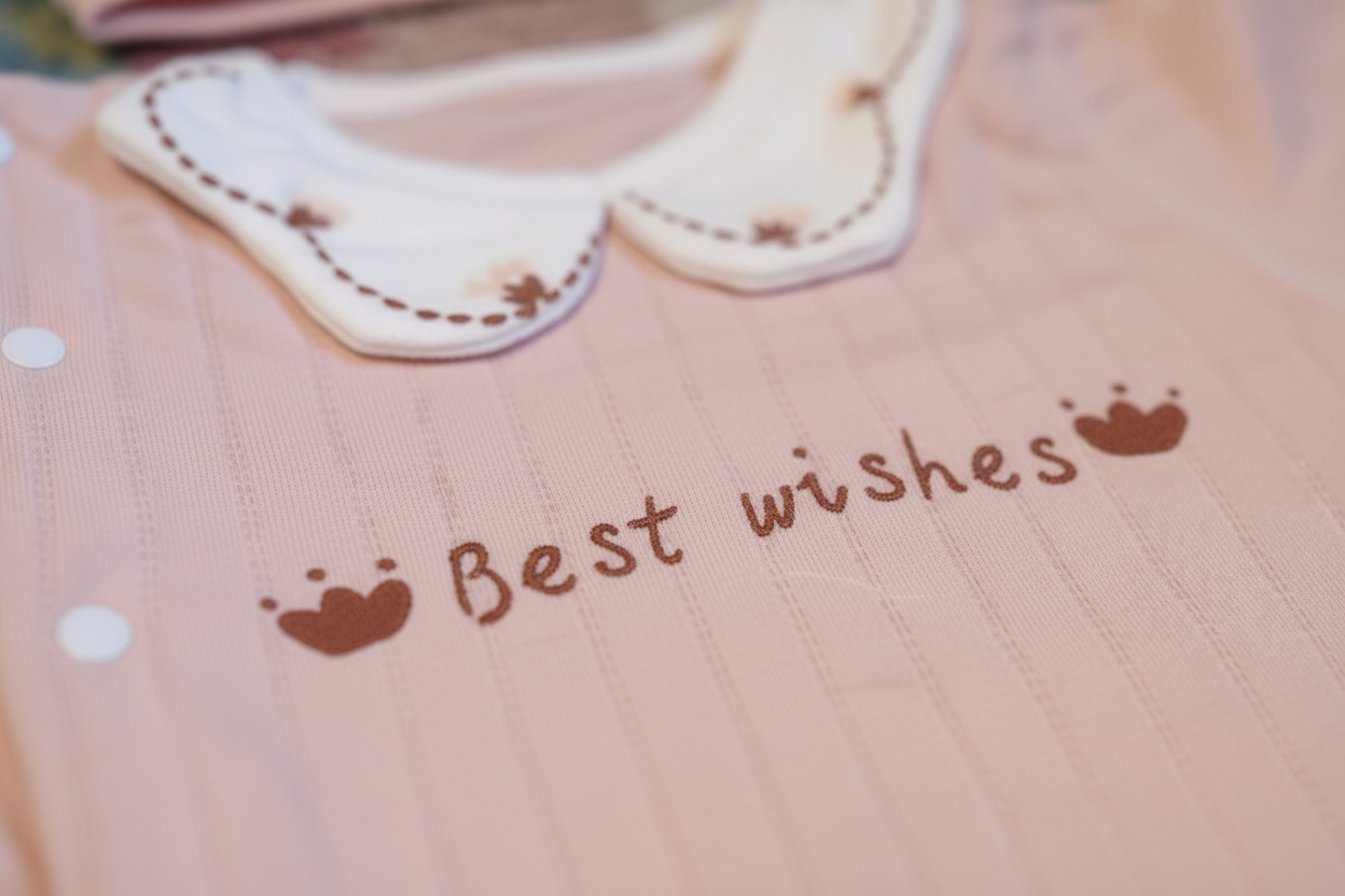 Best wishes onesie detail