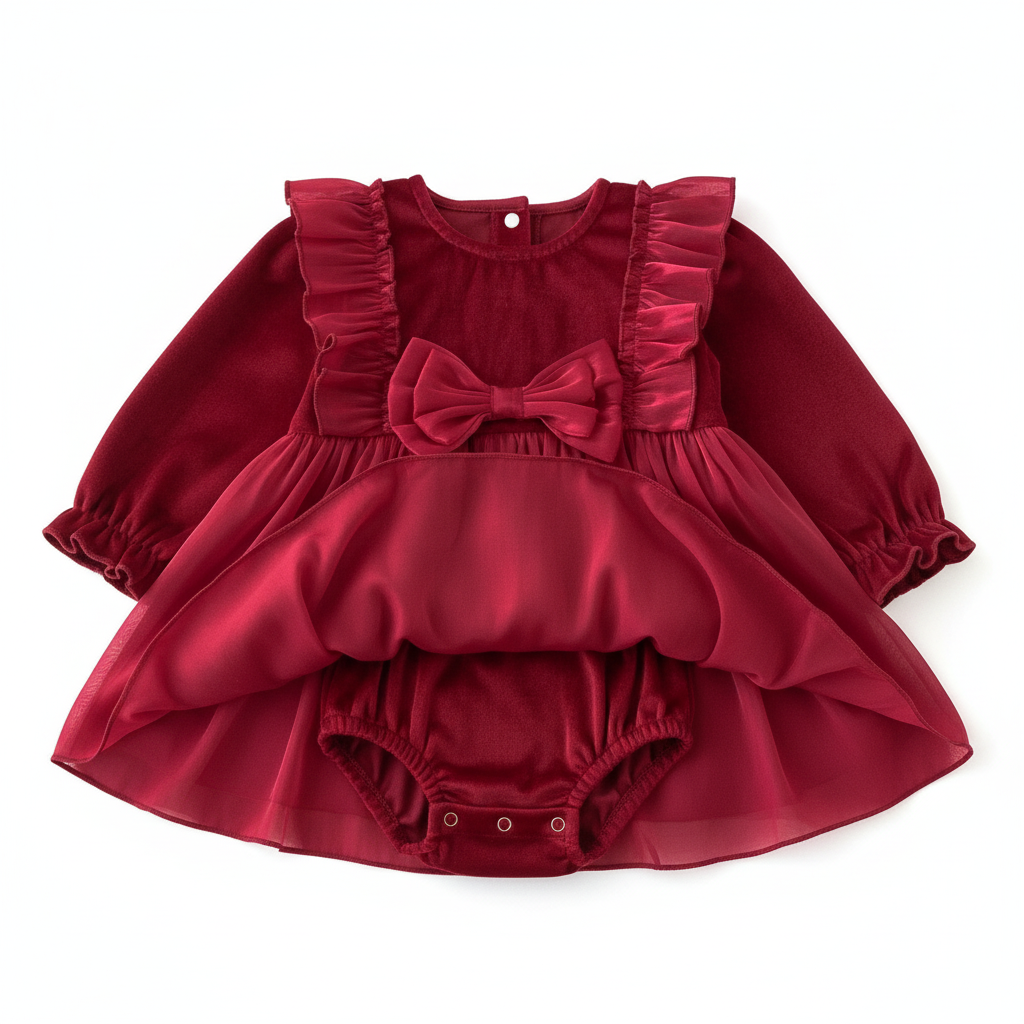 Romper Detail Under Red Dress