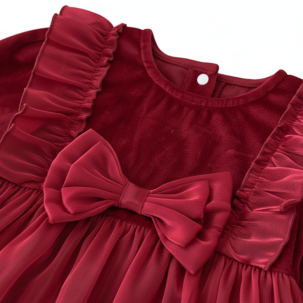Velvet Fabric and Bow Detail
