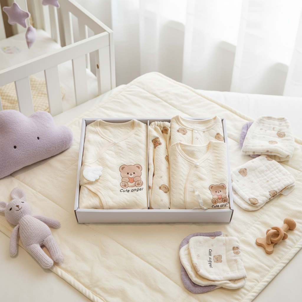 Baby clothing gift box - nursery setting