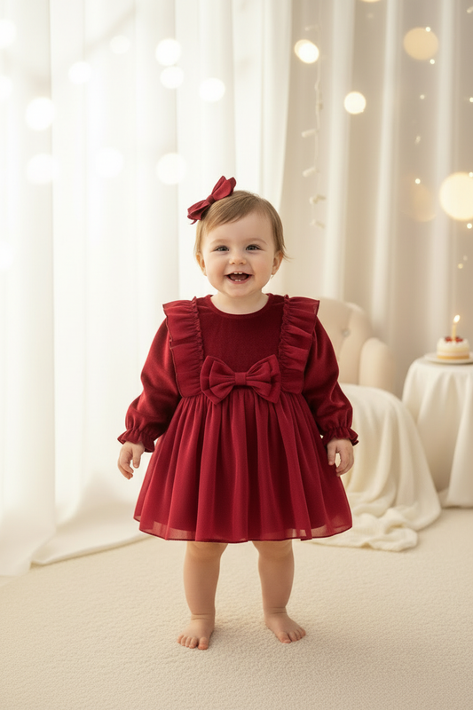 Baby Girl with Red Bow