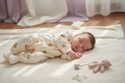 Baby in overall - lying pose