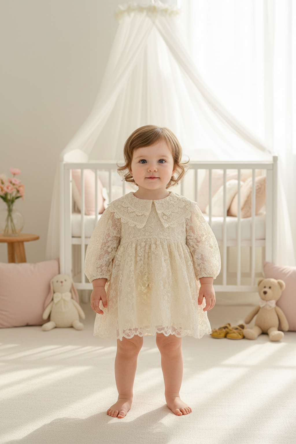 Baby Standing in Nursery