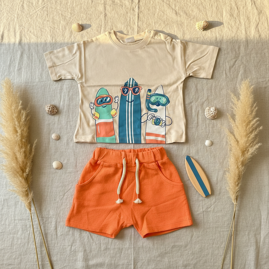 Surfboard Set Flat Lay