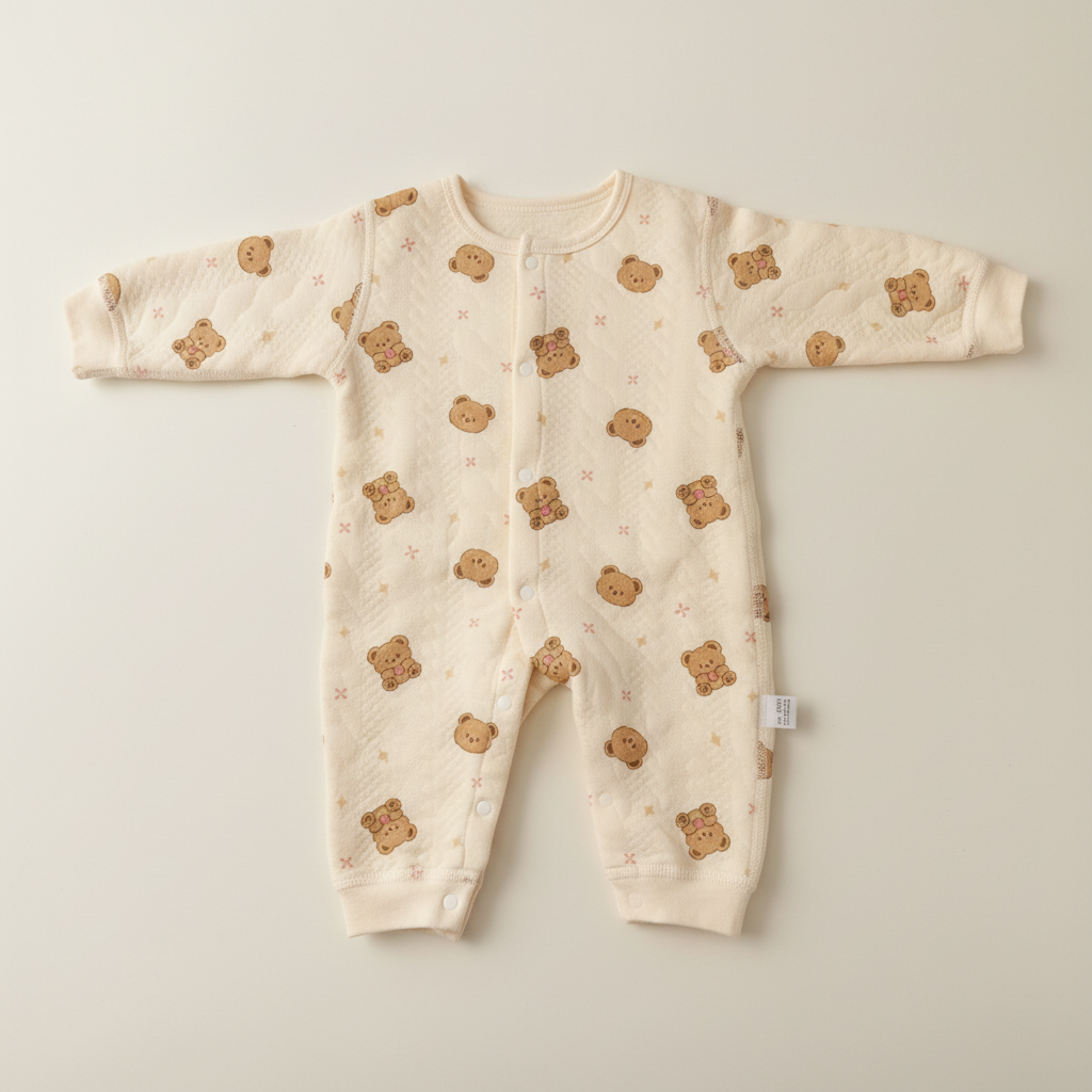 Teddy bear print baby onesie - correct color