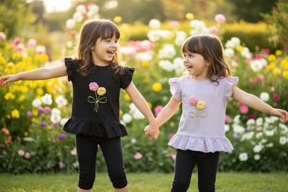 Twins outdoor garden pose